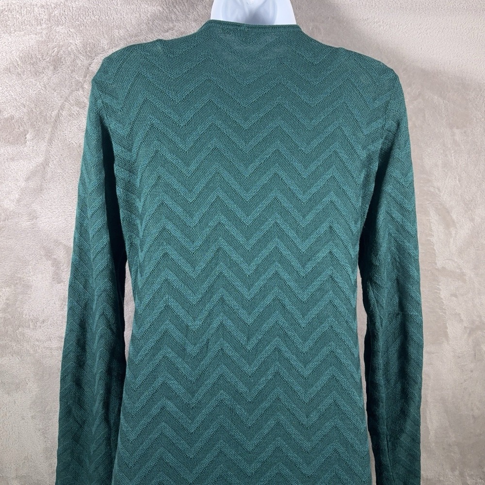 Anthropologie Moth Vergennes Chevron Texture Cardigan Womens Size Large Green - Picture 5 of 8